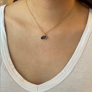 14K Yellow Gold Onyx Bear Pendant - Golden Bear